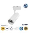 GloboStar® LUGANO 60808 Μονοφασικό Φωτιστικό Σποτ Ράγας LED 20W 2400lm 36° Acrylic HQ LENS AC 220-240V IP20 Φ6.5 x Υ22cm Θερμό Λευκό 2700K - EUROTRACK® System 1L+1N - Λευκό - Bridgelux Chip - TÜV Certified Driver - 5 Χρόνια Εγγύηση